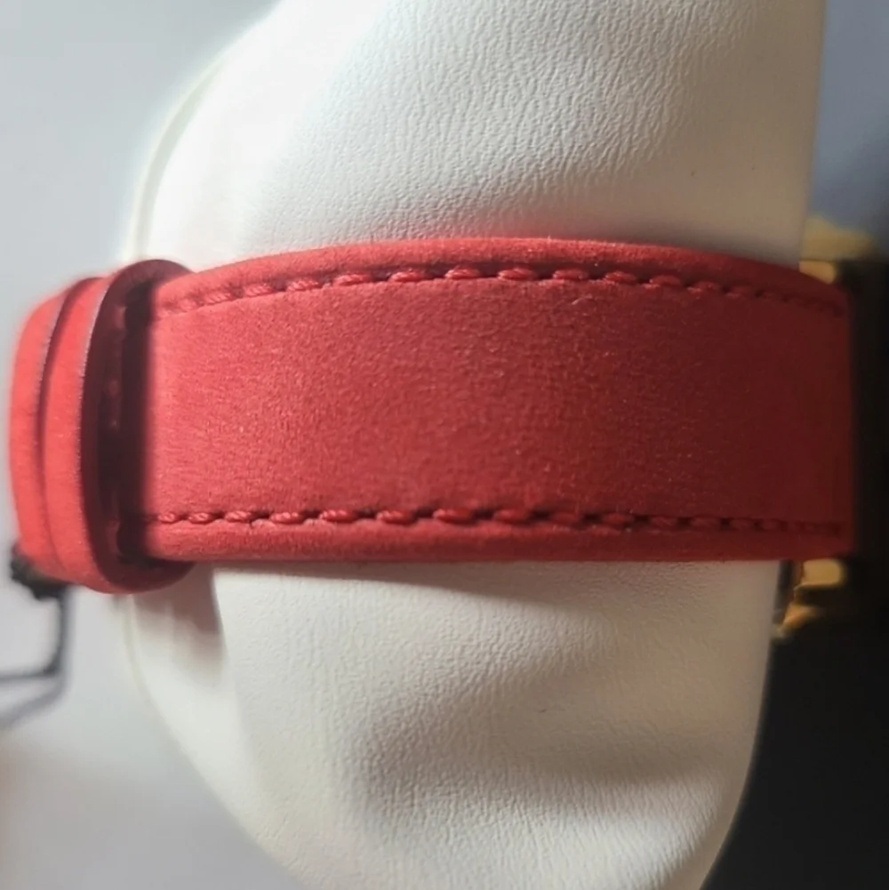 GV2 Gevril Bari Tortoise Diamond Watch, Red Suede Strap, NWT